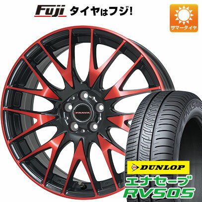 【新品国産5穴114.3車】 夏タイヤ ホイール4本セット 245/40R19 ダンロップ エナセーブ RV505 ビッグウエイ レイシーン プラバ9M(レッドクリア) 19インチ(送料無料) サマータイヤ
