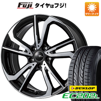 【新品国産5穴114.3車】 夏タイヤ ホイール4本セット 195/65R15 ダンロップ EC202L ブランドルライン レツィオ パールブラックポリッシュ 15インチ(送料無料)