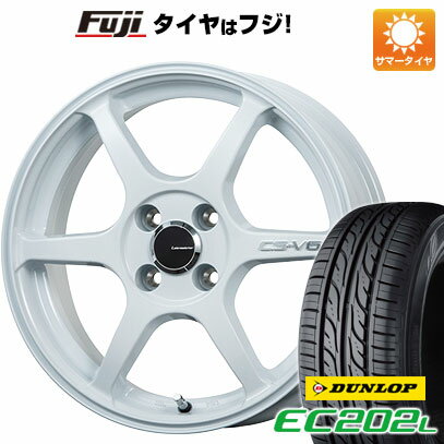 楽天フジコーポレーション6/5限定!エントリーでポイント最大44倍! 【新品 軽自動車】N-BOX タント スペーシア 夏タイヤ ホイール4本セット 165/55R15 ダンロップ EC202L レアマイスター CS-V6（ホワイト） 15インチ（送料無料）