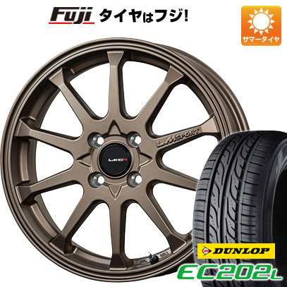 【新品国産5穴114.3車】 夏タイヤ ホイール4本セット 195/65R15 ダンロップ EC202L レアマイスター LMスポーツLM-10R(ブロンズ) 15インチ(送料無料)