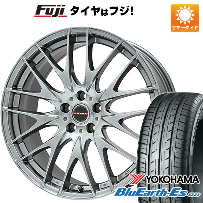 【新品国産5穴114.3車】 夏タイヤ ホイール4本セット 215/55R17 ヨコハマ ブルーアース ES32 ビッグウエイ レイシーン プラバ9M(クロームハイパーシルバー) 17インチ(送料無料)