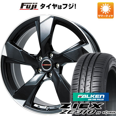 【新品国産4穴100車】 夏タイヤ ホイール4本セット 195/45R16 ファルケン ジークス ZE310R エコラン（限定） プレミックス ヴェランV(グロスブラック/リムポリッシュ) 16インチ(送料無料) サマータイヤ