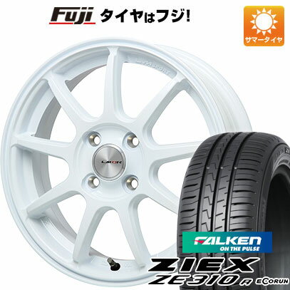【新品国産車用4穴100】 夏タイヤ ホイール4本セット 195/55R16 ファルケン ジークス ZE310R エコラン(限定) レアマイスター LMスポーツLM-QR ホワイト 16インチ(送料無料)