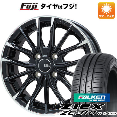 【新品国産4穴100車】 夏タイヤ ホイール4本セット 185/55R15 ファルケン ジークス ZE310R エコラン（限定） ブランドルライン DF-10M グロスブラック/カットスポーク 15インチ(送料無料) サマータイヤ