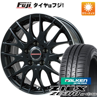 【新品国産車用5穴100】 夏タイヤ ホイール4本セット 205/55R16 ファルケン ジークス ZE310R エコラン(限定) ビッグウエイ レイシーン プラバ9MJrII グロスブラック/リムポリッシュ 16インチ(送料無料)