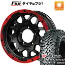 【新品】ジムニー 夏タイヤ ホイール4本セット 185/85R16 ヨコハマ ジオランダー M/T G003 レアマイスター LMG MS-9W マットブラックレッドリム 16インチ(送料無料)