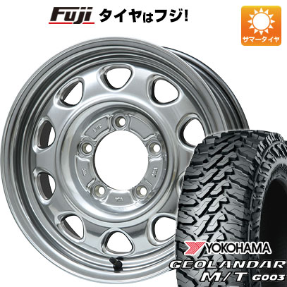 【新品】ジムニーシエラ/ジムニーノマド 夏タイヤ ホイール4本セット 195/80R15 ヨコハマ ジオランダー M/T G003 レアマイスター LMG OFF-STYLE(ハイパーシルバー) 15インチ(送料無料) サマータイヤ