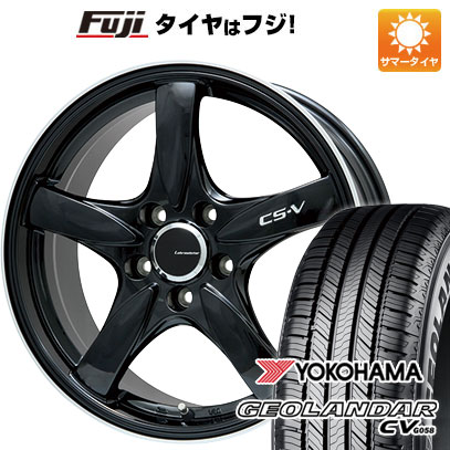 【新品国産車用5穴114.3】 夏タイヤ ホイール4本セット 225/60R18 ヨコハマ ジオランダー CV G058 レアマイスター CS-V(グロスブラック/リムポリッシュ) 18インチ(送料無料)