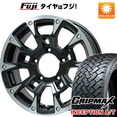 【新品】ジムニーシエラ 夏タイヤ ホイール4本セット 225/70R16 グリップマックス インセプション A/T RWL(限定) ビッグウエイ B-LUGNAS BRD(ブラックポリッシュ/ブラッククリア) 16インチ(送料無料)