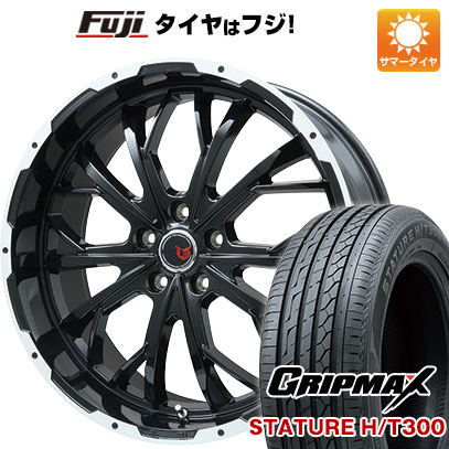 【新品国産車用5穴114.3】 夏タイヤ ホイール4本セット 235/55R20 グリップマックス スタチャー H/T300 BSW（限定） レアマイスター LMG ヴァスティア(グロスブラック/ホワイトリム) 20インチ(送料無料)