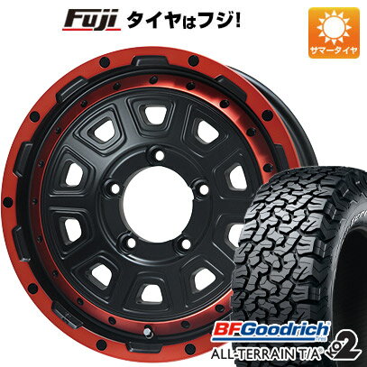 【新品】ジムニーシエラ 夏タイヤ ホイール4本セット 215/75R15 BFグッドリッチ オールテレーンT/A KO2 RBL レアマイスター LMG DS-10 マットブラック/レッドリム 15インチ(送料無料)