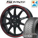 【新品国産5穴114.3車】 オールシーズンタイヤ ホイール4本セット 195/65R15 クムホ マーシャル MH22 オールシーズン(限定) レアマイスター LMスポーツLM-10R(ブラック/レッドライン) 15インチ(送料無料)