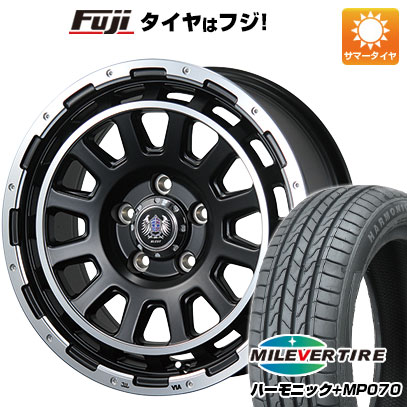 【新品 軽自動車】N-BOX タント スペーシア 夏タイヤ ホイール4本セット 165/55R15 ミレバー ハーモニック プラス MP070(限定) ブレスト バーンズテック DHストリーム 5J 15インチ(送料無料)