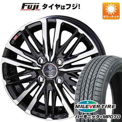 【新品 軽自動車】N-BOX タント スペーシア 夏タイヤ ホイール4本セット 165/55R15 ミレバー ハーモニック プラス MP070(限定) 共豊 スマック クレスト 4.5J 15インチ(送料無料)