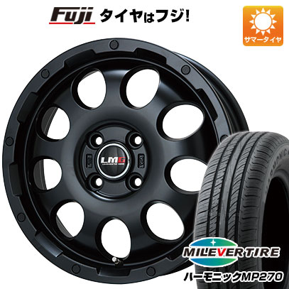 【新品 軽自動車】N-BOX タント スペーシア 夏タイヤ ホイール4本セット 155/65R14 ミレバー ハーモニック MP270(限定) レアマイスター LMG CS-9 マットブラック 14インチ(送料無料) サマータイヤ