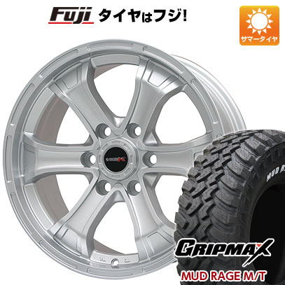 【新品】キャラバン 夏タイヤ ホイール4本セット 195R15C 107/105Q グリップマックス マッドレイジM/T RWL(限定) ビッグウエイ B-MUD K(シルバー) 6J 15インチ(送料無料)