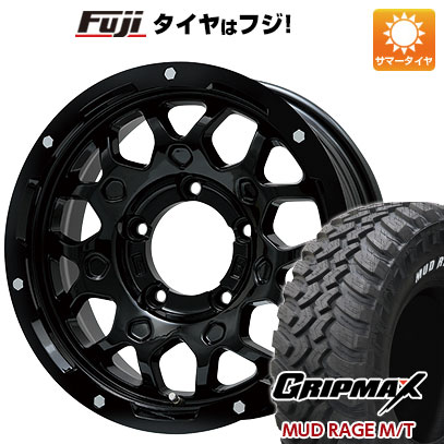 【新品】ジムニーシエラ/ジムニーノマド 夏タイヤ ホイール4本セット 195/80R15 96 Q グリップマックス マッドレイジM/T RWL(限定) レアマイスター LMG MS-9W グロスブラック 5.5J 15インチ(送料無料)