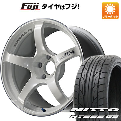 【パンク保証付き】【新品国産車用5穴114.3】 夏タイヤ ホイール4本セット 225/45R18 ニットー NT555 G2 ヨコハマ アドバンレーシング TC4 18インチ(送料無料)