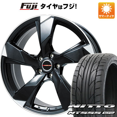 【パンク保証付き】【新品国産車用5穴114.3】 夏タイヤ ホイール4本セット 245/45R19 ニットー NT555 G2 プレミックス ヴェランV(グロスブラック/リムポリッシュ) 19インチ(送料無料)