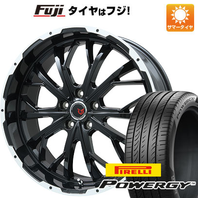 【新品国産車用5穴114.3】 夏タイヤ ホイール4本セット 235/35R19 ピレリ パワジー レアマイスター LMG ヴァスティア(グロスブラック/ホワイトリム) 19インチ(送料無料)