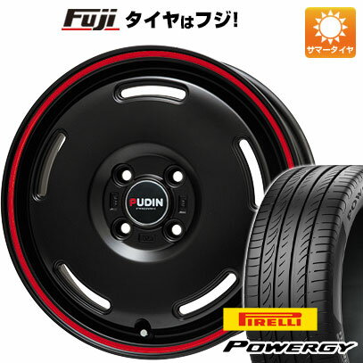 【新品 軽自動車】N-BOX タント スペーシア 夏タイヤ ホイール4本セット 165/55R15 ピレリ パワジー プレミックス プディン(マットブラック/レッドライン) 15インチ(送料無料) サマータイヤ