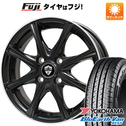 【新品】プロボックス/サクシード(160系) 夏タイヤ ホイール4本セット 155/80R14 88/86N ヨコハマ ブルーアース Van RY55 エルベ エステローザ MZV ブラックリムポリッシュ 5J 14インチ(送料無料)