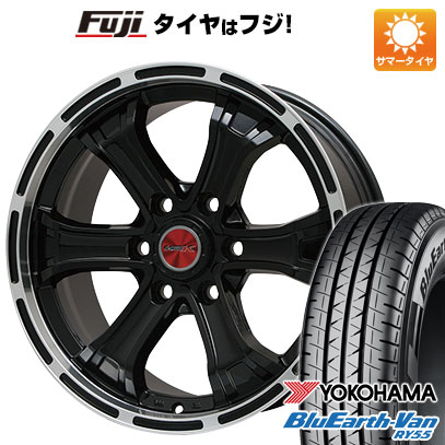 【新品】ハイエース200系 夏タイヤ ホイール4本セット 195/80R15 107/105N ヨコハマ ブルーアース Van RY55 ビッグウエイ B-MUD K(グロスブラックリムポリッシュ) 6J 15インチ(送料無料)