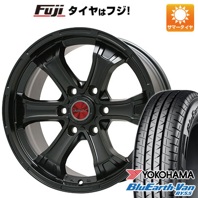 【新品】ハイエース200系 夏タイヤ ホイール4本セット 195/80R15 107/105N ヨコハマ ブルーアース Van RY55 ビッグウエイ B-MUD K(マットブラック) 6J 15インチ(送料無料)