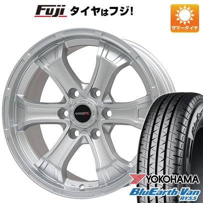 【新品】ハイエース200系 夏タイヤ ホイール4本セット 195/80R15 107/105N ヨコハマ ブルーアース Van RY55 ビッグウエイ B-MUD K(シルバー) 6J 15インチ(送料無料)