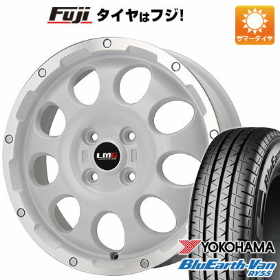 【新品 軽自動車】軽トラ 軽バン 夏タイヤ ホイール4本セット 145/80R12 80/78N ヨコハマ ブルーアース Van RY55 レアマイスター LMG CS-9 ホワイトリムポリッシュ 4J 12インチ(送料無料)