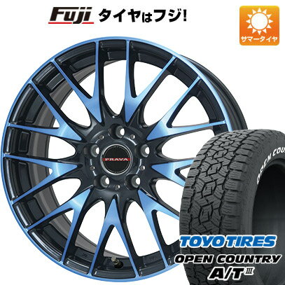 【新品国産5穴114.3車】 夏タイヤ ホイール4本セット 225/65R17 トーヨー オープンカントリー A/T III RWL/RBL ビッグウエイ レイシーン プラバ9M(ブルークリア) 17インチ(送料無料)