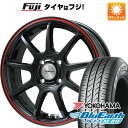 【新品国産4穴100車】 夏タイヤ ホイール4本セット 185/55R16 ヨコハマ ブルーアース AE-01F レアマイスター LMスポーツLM-QR グロスブラック/レッドライン 16インチ(送料無料) サマータイヤ