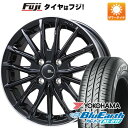 【新品国産4穴100車】 夏タイヤ ホイール4本セット 185/55R16 ヨコハマ ブルーアース AE-01F ブランドルライン DF-10M グロスブラック/リムポリッシュ 16インチ(送料無料) サマータイヤ