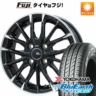 【新品国産5穴114.3車】 夏タイヤ ホイール4本セット 195/65R15 ヨコハマ ブルーアース AE-01F ブランドルライン DF-10M グロスブラック/カットスポーク 15インチ(送料無料) サマータイヤ