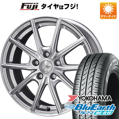 【新品国産5穴100車】 夏タイヤ ホイール4本セット 195/65R15 ヨコハマ ブルーアース AE-01F 共豊 ザイン EK 15インチ(送料無料)