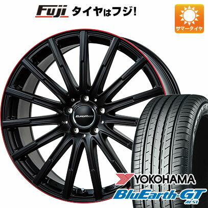 【新品】輸入車用 ベンツAクラス（W177） 夏タイヤ ホイール4本セット 205/55R17 ヨコハマ ブルーアース GT AE51 ユーロアクシス エアフルト(マットブラック/レッドリム) 17インチ(送料無料)