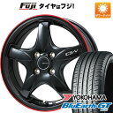 【新品国産4穴100車】 夏タイヤ ホイール4本セット 185/55R16 ヨコハマ ブルーアース GT AE51 レアマイスター CS-V(グロスブラック/レッドリム) 16インチ(送料無料) サマータイヤ