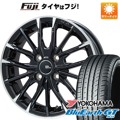 【新品国産5穴114.3車】 夏タイヤ ホイール4本セット 215/65R16 ヨコハマ ブルーアース GT AE51 ブランドルライン DF-10M グロスブラック/カットスポーク 16インチ(送料無料) サマータイヤ
