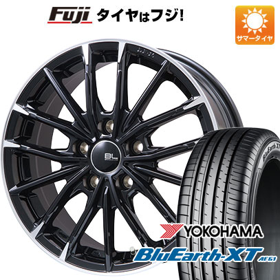 【新品国産5穴114.3車】 夏タイヤ ホイール4本セット 205/55R17 ヨコハマ ブルーアース XT AE61 ブランドルライン DF-10M グロスブラック/カットスポーク 17インチ(送料無料)