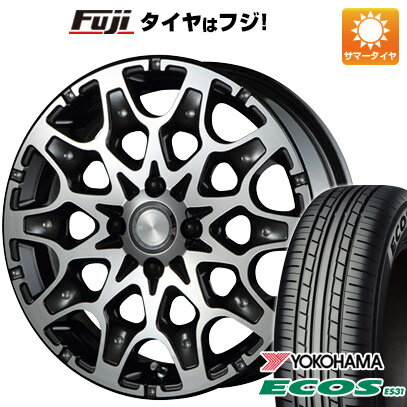 【新品 軽自動車】N-BOX タント スペーシア 夏タイヤ ホイール4本セット 165/55R15 ヨコハマ エコス ES31 エムズスピード J694 15インチ(送料無料) サマータイヤ