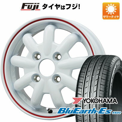【新品 軽自動車】ハスラー デリカミニ(4WD) 夏タイヤ ホイール4本セット 165/60R15 ヨコハマ ブルーアース ES32 ブランドルライン ストレンジャーKST-9改(ホワイトレッドライン) 15インチ(送料無料) サマータイヤ