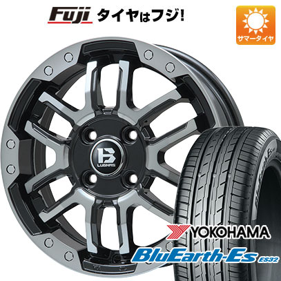 【新品 軽自動車】 夏タイヤ ホイール4本セット 145/80R12 ヨコハマ ブルーアース ES32 ビッグウエイ B-LUGNAS FRD(ブラックポリッシュ/ブラッククリア) 12インチ(送料無料)