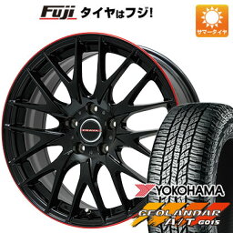 【新品国産5穴114.3車】 夏タイヤ ホイール4本セット 235/55R18 ヨコハマ ジオランダー A/T G015 RBL ビッグウエイ LEYSEEN プラバ9M(グロスブラック/レッドリム) 18インチ(送料無料)