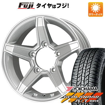 【新品】ジムニー 夏タイヤ ホイール4本セット 215/85R16 ヨコハマ ジオランダー A/T G015 OWL/RBL プレミックス エステラ(シルバー/リムポリッシュ) 16インチ(送料無料)