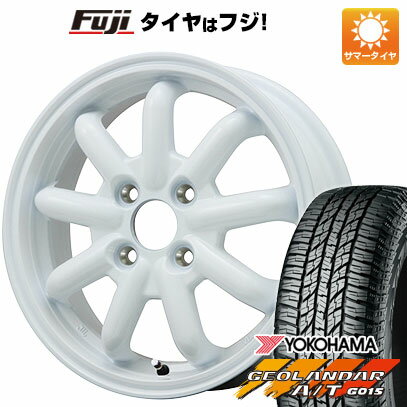 【新品 軽自動車】ハスラー デリカミニ(4WD) 夏タイヤ ホイール4本セット 165/60R15 ヨコハマ ジオランダー A/T G015 RBL ブランドルライン ストレンジャーKST-9改(ホワイト) 15インチ(送料無料) サマータイヤ