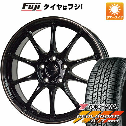 【新品国産車用5穴100】 夏タイヤ ホイール4本セット 225/60R17 ヨコハマ ジオランダー A/T G015 OWL/RBL ホットスタッフ ジースピード P-07 17インチ(送料無料)