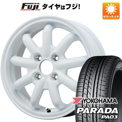 【新品 軽自動車】 夏タイヤ ホイール4本セット 165/55R14 ヨコハマ PARADA PA03 ブラックレター 95/93N ブランドルライン ストレンジャーKST-9改(ホワイト) 14インチ(送料無料) サマータイヤ