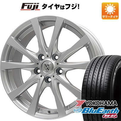 【取付対象】【送料無料】 195/65R15 15インチ BIGWAY ビッグウエイ TRG シルバーン 6J 6.00-15 YOKOHAMA ヨコハマ ブルーアース RV-02 サマータイヤ ホイール4本セット