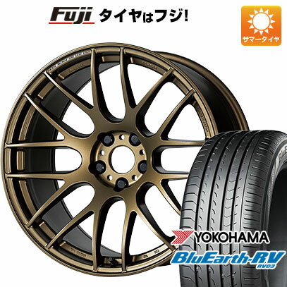 【パンク保証付き】【新品国産5穴114.3車】 夏タイヤ ホイール4本セット 245/45R19 ヨコハマ ブルーアース RV-03 WORK ワーク エモーション M8R 19インチ(送料無料) サマータイヤ
