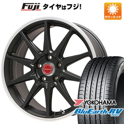 【パンク保証付き】【新品国産5穴114.3車】 夏タイヤ ホイール4本セット 215/55R17 ヨコハマ ブルーアース RV-03 レアマイスター LMスポーツRS10(マットブラックリムポリッシュ) 17インチ(送料無料)